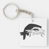 Hand Silhouette Anteater Sleutelhanger (voorkant)
