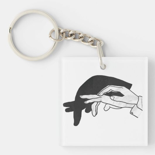 Hand Silhouette Anteater Sleutelhanger (voorkant)