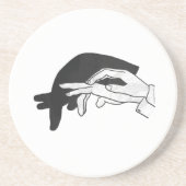 Hand Silhouette Anteater Zandsteen Onderzetter (Voorkant)