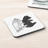 Hand Silhouette Beer Cub Bier Onderzetter (Linkerzijde)