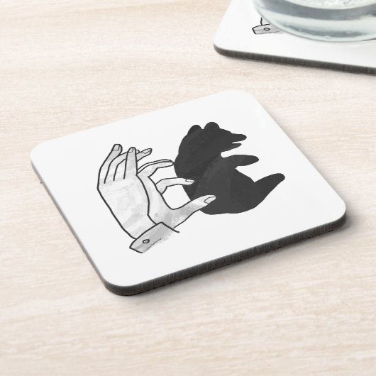 Hand Silhouette Beer Cub Bier Onderzetter (Linkerzijde)