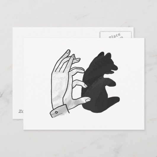 Hand Silhouette Beer Cub Briefkaart (Voorkant / Achterkant)