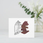 Hand Silhouette Beer Cub Brown Briefkaart (Staand voorkant)