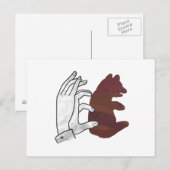 Hand Silhouette Beer Cub Brown Briefkaart (Voorkant / Achterkant)