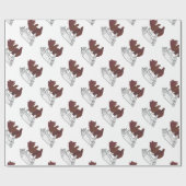 Hand Silhouette Beer Cub Brown Cadeaupapier (Vlak)