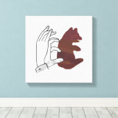 Hand Silhouette Beer Cub Brown Canvas Afdruk (Insitu (Houten vloer))