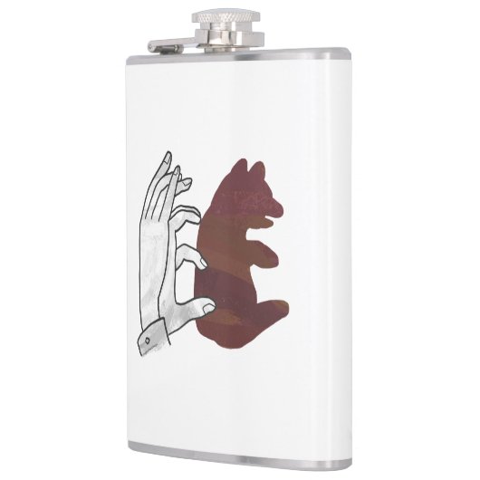 Hand Silhouette Beer Cub Brown Heupfles (Links)