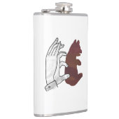 Hand Silhouette Beer Cub Brown Heupfles (Rechts)