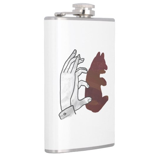 Hand Silhouette Beer Cub Brown Heupfles (Rechts)