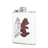 Hand Silhouette Beer Cub Brown Heupfles (Links)