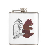 Hand Silhouette Beer Cub Brown Heupfles (Voorkant)