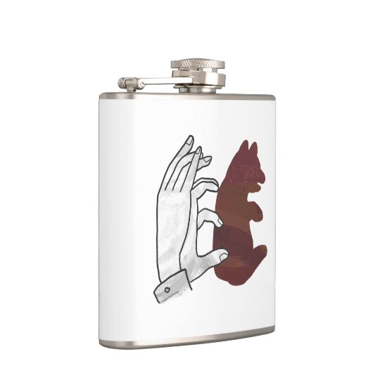 Hand Silhouette Beer Cub Brown Heupfles (Rechts)