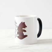 Hand Silhouette Beer Cub Brown Magische Mok (Voorkant rechts)