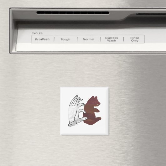 Hand Silhouette Beer Cub Brown Magneet (Insitu (Vaatwasser))