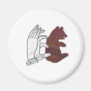 Hand Silhouette Beer Cub Brown Magneet