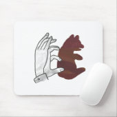Hand Silhouette Beer Cub Brown Muismat (Met muis)