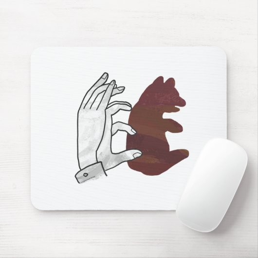 Hand Silhouette Beer Cub Brown Muismat (Met muis)