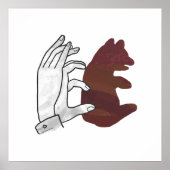 Hand Silhouette Beer Cub Brown Poster (Voorkant)