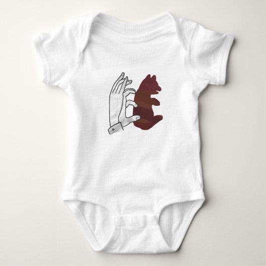 Hand Silhouette Beer Cub Brown Romper (Voorkant)