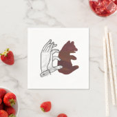 Hand Silhouette Beer Cub Brown Servetten (Insitu)