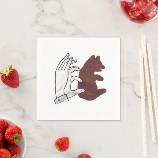 Hand Silhouette Beer Cub Brown Servetten (Insitu)