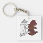 Hand Silhouette Beer Cub Brown Sleutelhanger (voorkant)