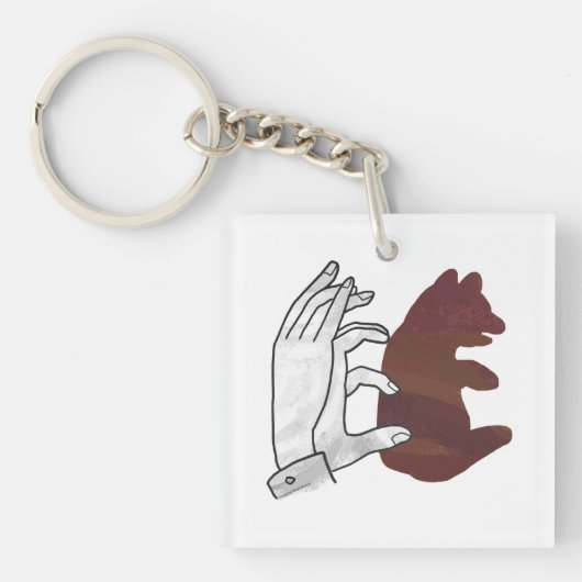 Hand Silhouette Beer Cub Brown Sleutelhanger (voorkant)