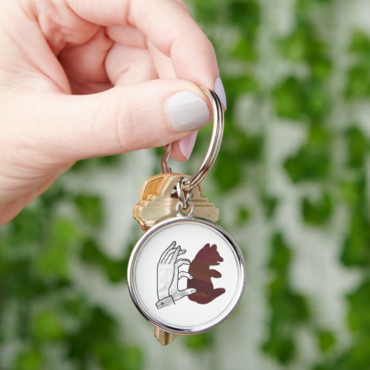 Hand Silhouette Beer Cub Brown Sleutelhanger (Hand)