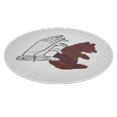Hand Silhouette Beer Cub Brown Snijplank (Hoek)