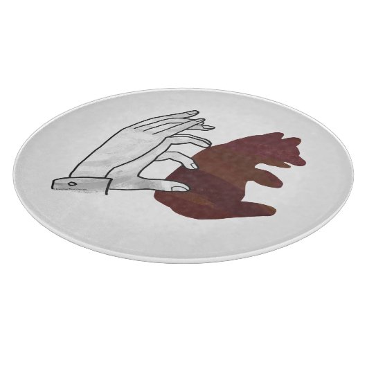 Hand Silhouette Beer Cub Brown Snijplank (Hoek)