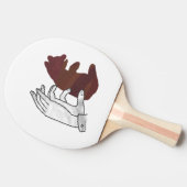 Hand Silhouette Beer Cub Brown Tafeltennisbatje (Zijkant)