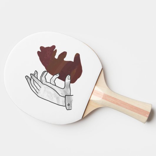 Hand Silhouette Beer Cub Brown Tafeltennisbatje (Zijkant)