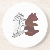 Hand Silhouette Beer Cub Brown Zandsteen Onderzetter (Voorkant)