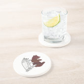 Hand Silhouette Beer Cub Brown Zandsteen Onderzetter (Zijkant)