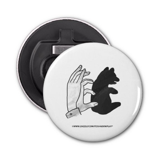 Hand Silhouette Beer Cub Button Flesopener (Voorkant)