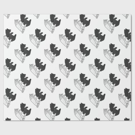 Hand Silhouette Beer Cub Cadeaupapier (Vlak)