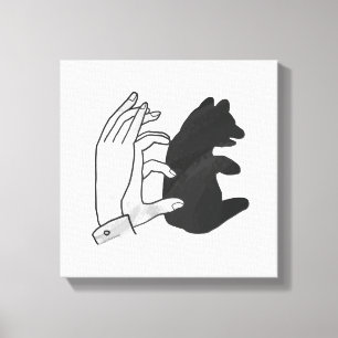 Hand Silhouette Beer Cub Canvas Afdruk