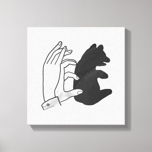 Hand Silhouette Beer Cub Canvas Afdruk (Voorkant)
