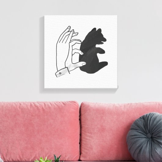 Hand Silhouette Beer Cub Canvas Afdruk (Insitu (Woonkamer))