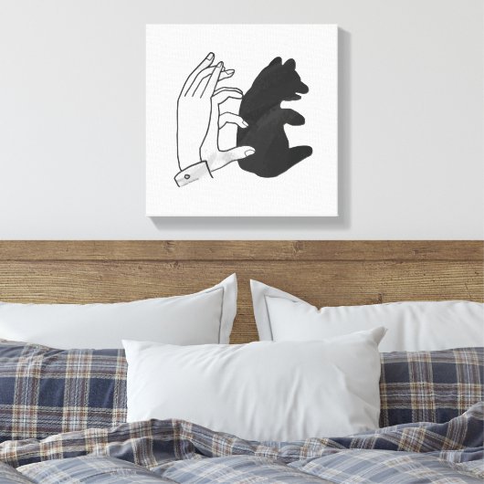 Hand Silhouette Beer Cub Canvas Afdruk (Insitu (Slaapkamer))
