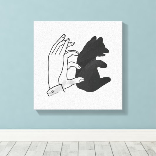 Hand Silhouette Beer Cub Canvas Afdruk (Insitu (Houten vloer))