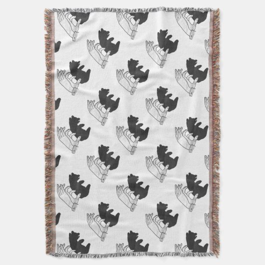 Hand Silhouette Beer Cub Deken (Voorkant Verticaal)