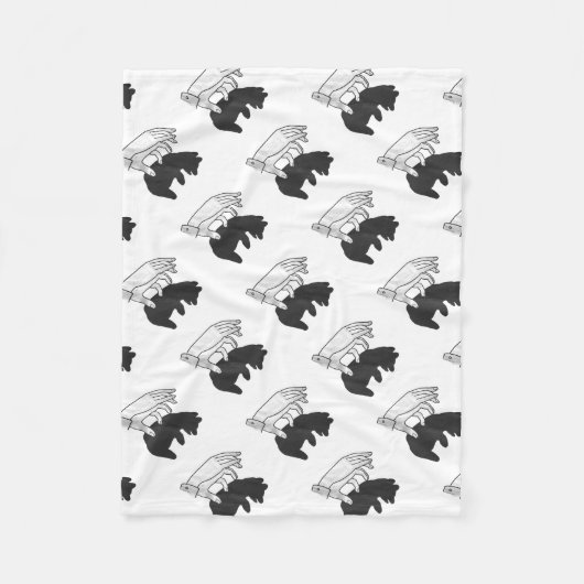 Hand Silhouette Beer Cub Fleece Deken (Voorkant)