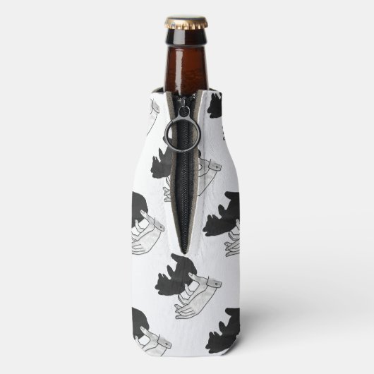 Hand Silhouette Beer Cub Flesjeskoeler (Fles Achterkant)