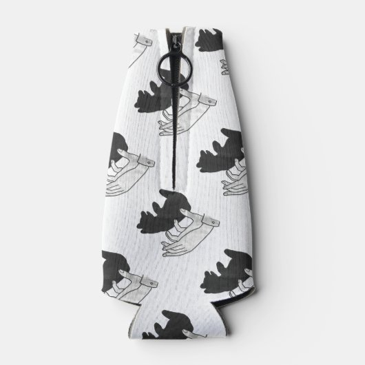 Hand Silhouette Beer Cub Flesjeskoeler (Achterkant)