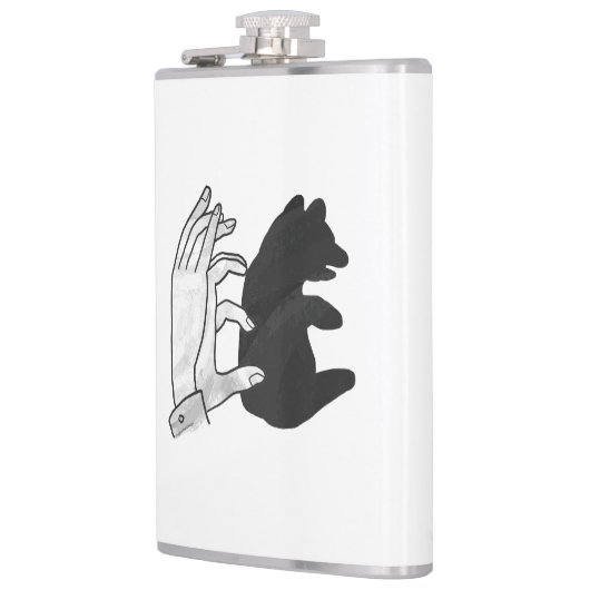 Hand Silhouette Beer Cub Heupfles (Links)