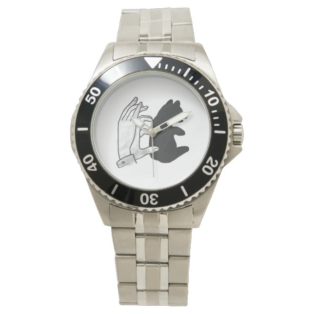 Hand Silhouette Beer Cub Horloge (Voorkant)