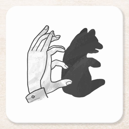 Hand Silhouette Beer Cub Kartonnen Onderzetters (Voorkant)