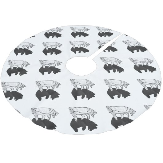 Hand Silhouette Beer Cub Kerstboom Rok (Gekanteld)