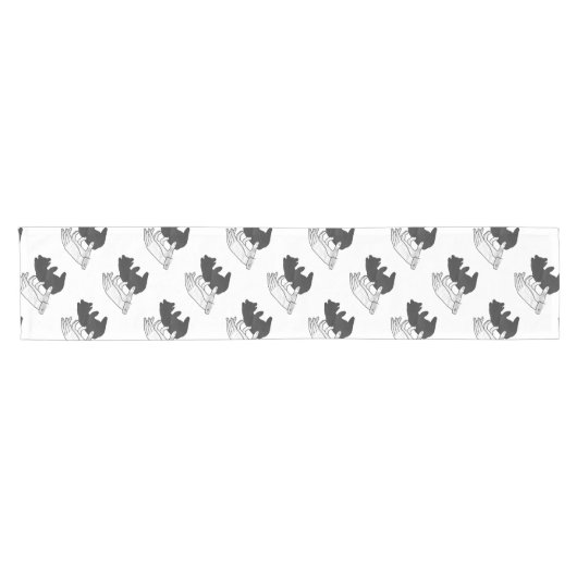 Hand Silhouette Beer Cub Korte Tafelloper (Horizontaal)